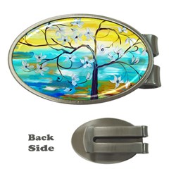 Oil Painting Tree Flower Money Clips (oval)  by Sapixe