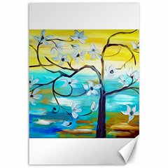 Oil Painting Tree Flower Canvas 12  X 18   by Sapixe