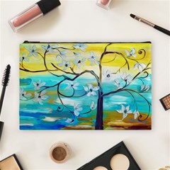 Oil Painting Tree Flower Cosmetic Bag (large)  by Sapixe