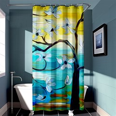 Oil Painting Tree Flower Shower Curtain 36  X 72  (stall)  by Sapixe