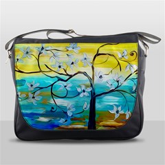 Oil Painting Tree Flower Messenger Bags by Sapixe