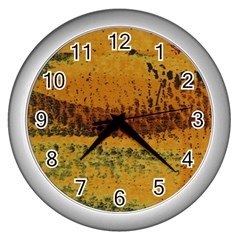 Fabric Textile Texture Abstract Wall Clocks (silver)  by Sapixe