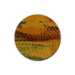 Fabric Textile Texture Abstract Rubber Round Coaster (4 Pack)  by Sapixe