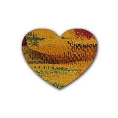 Fabric Textile Texture Abstract Heart Coaster (4 Pack)  by Sapixe