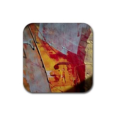 Painting Macro Color Oil Paint Rubber Coaster (square)  by Sapixe