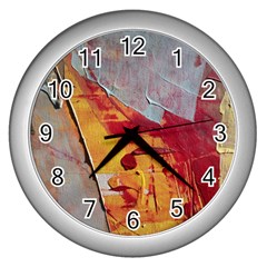 Painting Macro Color Oil Paint Wall Clocks (silver)  by Sapixe