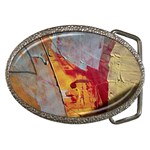 Painting Macro Color Oil Paint Belt Buckles Front