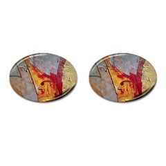 Painting Macro Color Oil Paint Cufflinks (oval) by Sapixe