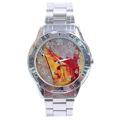 Painting Macro Color Oil Paint Stainless Steel Analogue Watch by Sapixe