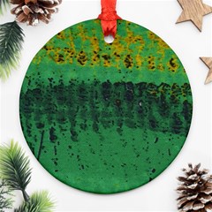 Green Fabric Textile Macro Detail Ornament (round) by Sapixe