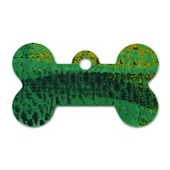 Green Fabric Textile Macro Detail Dog Tag Bone (two Sides) by Sapixe