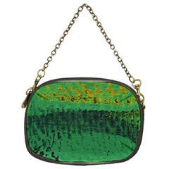 Green Fabric Textile Macro Detail Chain Purses (two Sides)  by Sapixe