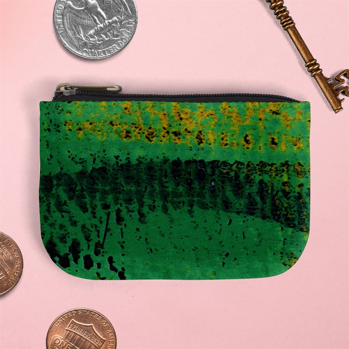 Green Fabric Textile Macro Detail Mini Coin Purses