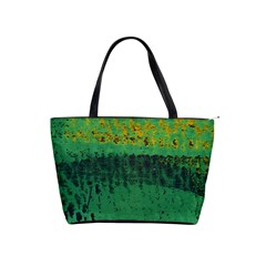 Green Fabric Textile Macro Detail Shoulder Handbags by Sapixe