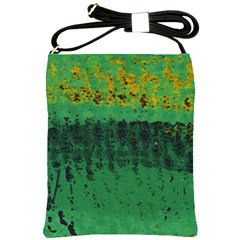 Green Fabric Textile Macro Detail Shoulder Sling Bags by Sapixe