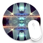 Abstract Glow Kaleidoscopic Light Round Mousepads Front