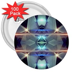 Abstract Glow Kaleidoscopic Light 3  Buttons (100 pack) 