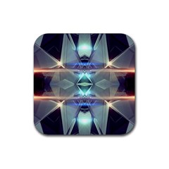 Abstract Glow Kaleidoscopic Light Rubber Coaster (square)  by Sapixe