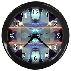 Abstract Glow Kaleidoscopic Light Wall Clocks (black) by Sapixe