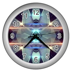 Abstract Glow Kaleidoscopic Light Wall Clocks (silver)  by Sapixe