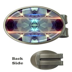 Abstract Glow Kaleidoscopic Light Money Clips (Oval) 