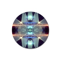 Abstract Glow Kaleidoscopic Light Magnet 3  (round) by Sapixe