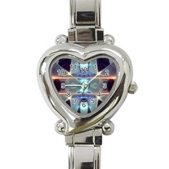 Abstract Glow Kaleidoscopic Light Heart Italian Charm Watch by Sapixe