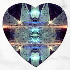 Abstract Glow Kaleidoscopic Light Jigsaw Puzzle (Heart)