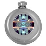 Abstract Glow Kaleidoscopic Light Round Hip Flask (5 oz) Front