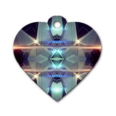 Abstract Glow Kaleidoscopic Light Dog Tag Heart (one Side) by Sapixe