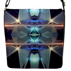 Abstract Glow Kaleidoscopic Light Flap Messenger Bag (S)