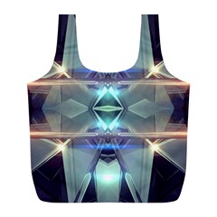 Abstract Glow Kaleidoscopic Light Full Print Recycle Bags (L) 