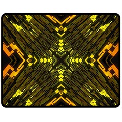 Abstract Glow Kaleidoscopic Light Double Sided Fleece Blanket (medium)  by Sapixe