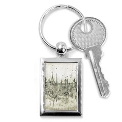 Pencil Drawing Drawing Port Key Chains (rectangle)  by Sapixe