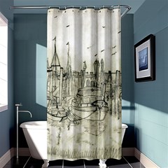 Pencil Drawing Drawing Port Shower Curtain 36  X 72  (stall)  by Sapixe