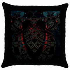 Fractal 3d Dark Red Abstract Throw Pillow Case (black) by Sapixe