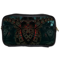 Fractal 3d Dark Red Abstract Toiletries Bags by Sapixe