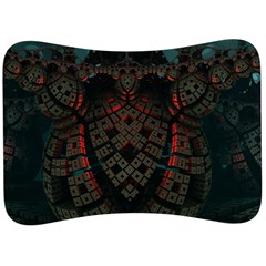 Fractal 3d Dark Red Abstract Velour Seat Head Rest Cushion by Sapixe