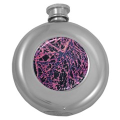 Fabric Textile Texture Macro Photo Round Hip Flask (5 Oz) by Sapixe