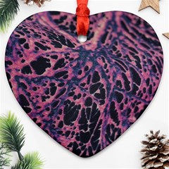 Fabric Textile Texture Macro Photo Heart Ornament (two Sides) by Sapixe