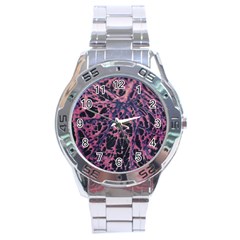 Fabric Textile Texture Macro Photo Stainless Steel Analogue Watch by Sapixe