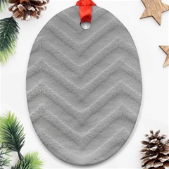 White Fabric Pattern Textile Oval Ornament (two Sides) by Sapixe