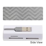 White Fabric Pattern Textile Memory Card Reader (Stick)  Front