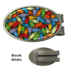 Colored Pencils Pens Paint Color Money Clips (oval)  by Sapixe