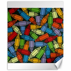 Colored Pencils Pens Paint Color Canvas 16  X 20   by Sapixe