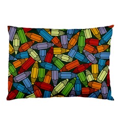 Colored Pencils Pens Paint Color Pillow Case by Sapixe