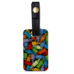 Colored Pencils Pens Paint Color Luggage Tags (one Side)  by Sapixe