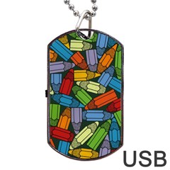 Colored Pencils Pens Paint Color Dog Tag Usb Flash (two Sides) by Sapixe