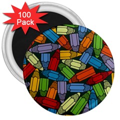 Colored Pencils Pens Paint Color 3  Magnets (100 Pack) by Sapixe