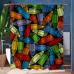 Colored Pencils Pens Paint Color Shower Curtain 60  X 72  (medium) 